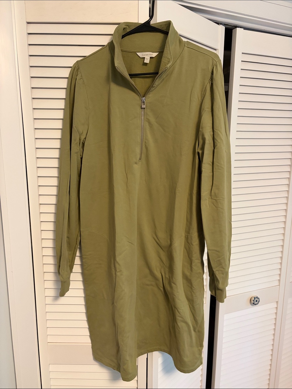 Garnet Hill Half-Zip Long Sleeve Sweater Dress